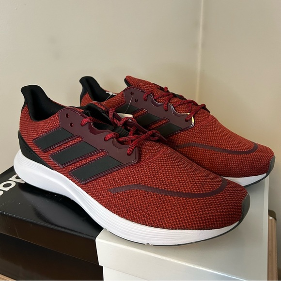 Adidas Men's Maroon Red Black Sneakers EnergyFalcon Running Shoes New 10.5 - Picture 2 of 14